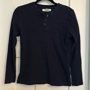 Innovation Sport Henley type shirt navy cotton/spandex long sleeve